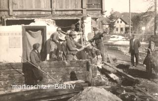 Bernolds Gasthof - Abbruch Scheune - Villach - alte historische Fotos Ansichten Bilder Aufnahmen Ansichtskarten 