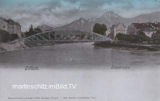 Villach Draubrücke - Mondscheinkarte  - Villach - alte historische Fotos Ansichten Bilder Aufnahmen Ansichtskarten 