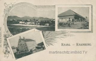 3 Bild Litho Karte - Krainburg  - Oberkrain (Gorenjska) - alte historische Fotos Ansichten Bilder Aufnahmen Ansichtskarten 