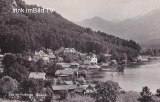 Egg am See, Badehäuser und Strandhotel Aschgan - Villach - alte historische Fotos Ansichten Bilder Aufnahmen Ansichtskarten 