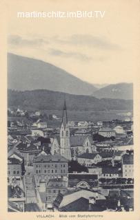 Villach Blick vom Stadtpfarrturm - Villach - alte historische Fotos Ansichten Bilder Aufnahmen Ansichtskarten 
