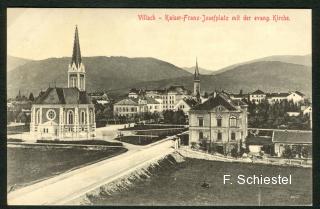 Evangelische Kirche und Villa Stage - Villach - alte historische Fotos Ansichten Bilder Aufnahmen Ansichtskarten 