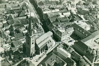 Flugbild von der Innenstadt - Villach-Innere Stadt - alte historische Fotos Ansichten Bilder Aufnahmen Ansichtskarten 
