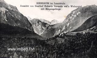 Aussicht vom Gasthof Huber aufs Wolayatal - Lesachtal - alte historische Fotos Ansichten Bilder Aufnahmen Ansichtskarten 