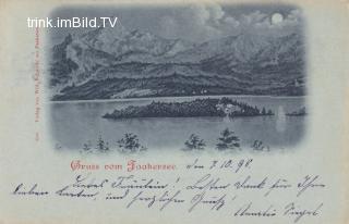 Faakersee Insel - Mondscheinkarte - alte historische Fotos Ansichten Bilder Aufnahmen Ansichtskarten 