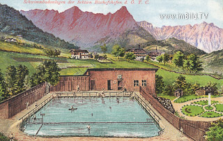 Schwimmbad in Bischhofshofen - Oesterreich - alte historische Fotos Ansichten Bilder Aufnahmen Ansichtskarten 