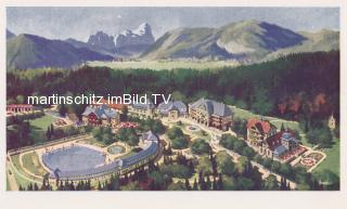 Warmbad, Ansicht der Kuranlagen - Villach-Warmbad-Judendorf - alte historische Fotos Ansichten Bilder Aufnahmen Ansichtskarten 