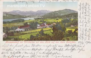 Krumpendorf, Ortsansicht - Verlag Joh. Leon sen.,  - Klagenfurt Land - alte historische Fotos Ansichten Bilder Aufnahmen Ansichtskarten 