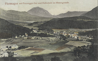 Hermagor mit Presseggersee und Dobratsch - Hermagor-Pressegger See - alte historische Fotos Ansichten Bilder Aufnahmen Ansichtskarten 