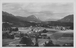 Fernaufnahme mit Dobratsch - Hermagor-Pressegger See - alte historische Fotos Ansichten Bilder Aufnahmen Ansichtskarten 