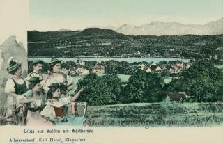 Velden Ortsansicht mit Wörthersee - Villach Land - alte historische Fotos Ansichten Bilder Aufnahmen Ansichtskarten 