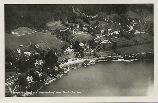 Luftbildaufnahme Sattendorf - Villach Land - alte historische Fotos Ansichten Bilder Aufnahmen Ansichtskarten 
