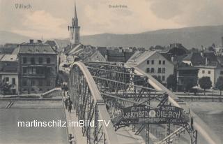 Villach mit Draubrücke - Villach - alte historische Fotos Ansichten Bilder Aufnahmen Ansichtskarten 