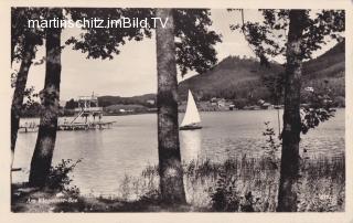 Klopeiner See -  Bad mit Sprungturm - St. Kanzian am Klopeiner See - alte historische Fotos Ansichten Bilder Aufnahmen Ansichtskarten 