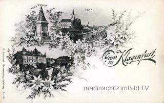 3 Bild Litho Karte - Klagenfurt - Innere Stadt  (1. Bez) - alte historische Fotos Ansichten Bilder Aufnahmen Ansichtskarten 