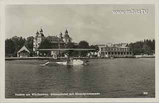 Velden mit Wasserflugzeug - Velden am Wörther See - alte historische Fotos Ansichten Bilder Aufnahmen Ansichtskarten 
