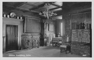 Schloss Rosenburg, Salon - Horn - alte historische Fotos Ansichten Bilder Aufnahmen Ansichtskarten 