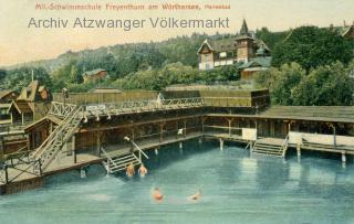 Klagenfurt, Militär-Schwimmschule Herrenbad - Klagenfurt am Wörthersee - alte historische Fotos Ansichten Bilder Aufnahmen Ansichtskarten 