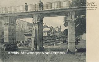 Klagenfurt, Elisabethbrücke am Lendhafen - Klagenfurt am Wörthersee - alte historische Fotos Ansichten Bilder Aufnahmen Ansichtskarten 