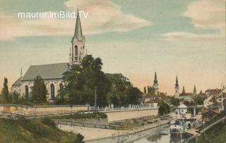 Lendkanal - Evangelische Kirche  - Klagenfurt am Wörthersee - alte historische Fotos Ansichten Bilder Aufnahmen Ansichtskarten 