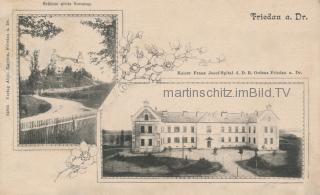 2 Bild Litho Karte-Friedau an der Drau - Draugegend (Podravska) - alte historische Fotos Ansichten Bilder Aufnahmen Ansichtskarten 