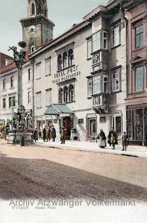 Villach, Hans Paltinger's Hotel Post  - Hauptplatz - alte historische Fotos Ansichten Bilder Aufnahmen Ansichtskarten 