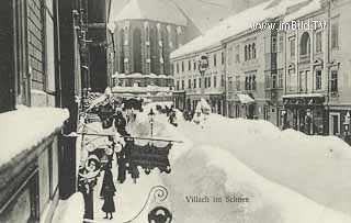 Villach Hauptplatz im Winter - Hauptplatz - alte historische Fotos Ansichten Bilder Aufnahmen Ansichtskarten 