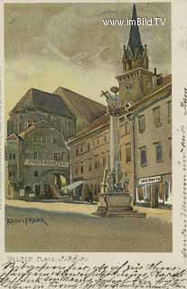 Hauptplatz Villach mit Rautterhaus - Hauptplatz - alte historische Fotos Ansichten Bilder Aufnahmen Ansichtskarten 
