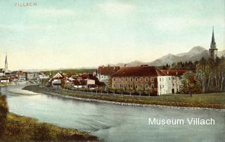 Blick zur alten Brug - Villach - alte historische Fotos Ansichten Bilder Aufnahmen Ansichtskarten 