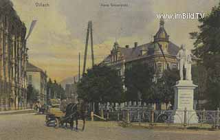 Hans Gasser Platz mit Pferdefuhrwerk - Kärnten - alte historische Fotos Ansichten Bilder Aufnahmen Ansichtskarten 