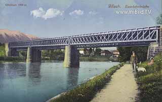 Eisenbahnbrücke in Villlach - Villach - alte historische Fotos Ansichten Bilder Aufnahmen Ansichtskarten 