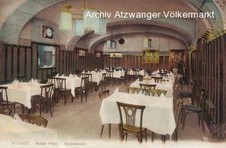 Villach, Hotel Post-Speisesaal - Villach-Innere Stadt - alte historische Fotos Ansichten Bilder Aufnahmen Ansichtskarten 
