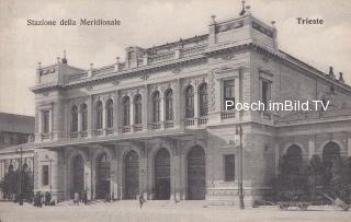Triest, Bahnhof Meridionale - Triest - alte historische Fotos Ansichten Bilder Aufnahmen Ansichtskarten 