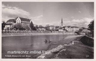 Villach Draupartie mit Dependance Mosser  - Kärnten - alte historische Fotos Ansichten Bilder Aufnahmen Ansichtskarten 