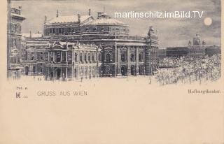 Wien, Hofburgtheater - Mondscheinkarte - Wien,Innere Stadt - alte historische Fotos Ansichten Bilder Aufnahmen Ansichtskarten 