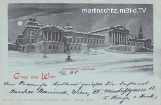Wien, Parlament - Mondscheinkarte - Wien,Innere Stadt - alte historische Fotos Ansichten Bilder Aufnahmen Ansichtskarten 