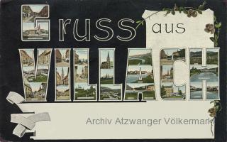 Villach, Grusskarte - Villach(Stadt) - alte historische Fotos Ansichten Bilder Aufnahmen Ansichtskarten 