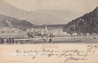 Sachsenburg, Ortsansicht - Kärnten - alte historische Fotos Ansichten Bilder Aufnahmen Ansichtskarten 
