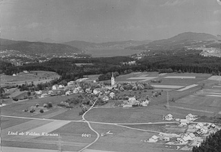 Lufbildaufnahme Lind ob Velden - Villach Land - alte historische Fotos Ansichten Bilder Aufnahmen Ansichtskarten 