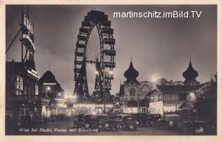 Wien, Prater bei Nacht - Wien,Leopoldstadt - alte historische Fotos Ansichten Bilder Aufnahmen Ansichtskarten 
