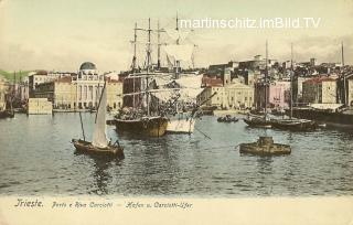 Triest, Hafen und Carciotti Ufer - alte historische Fotos Ansichten Bilder Aufnahmen Ansichtskarten 