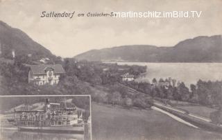 Sattendorf mit Ossiachersee Schiff   - Treffen am Ossiacher See - alte historische Fotos Ansichten Bilder Aufnahmen Ansichtskarten 