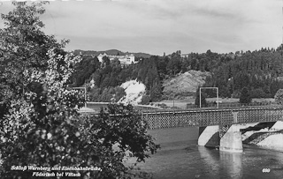 Schloss Wernberg mit Eisenbahnbrücke - Wernberg - alte historische Fotos Ansichten Bilder Aufnahmen Ansichtskarten 