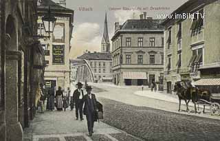 Hauptplatz mit alter Draubrücke - Hauptplatz - alte historische Fotos Ansichten Bilder Aufnahmen Ansichtskarten 