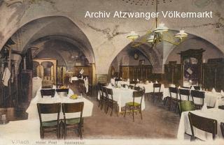Villach, Hotel Post-Speisesaal - Kärnten - alte historische Fotos Ansichten Bilder Aufnahmen Ansichtskarten 