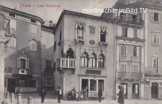 Piran, Casa Venezia, Caffe Unione - alte historische Fotos Ansichten Bilder Aufnahmen Ansichtskarten 