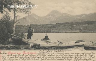 Faakersee mit Blick auf Mittagskogel - Villach Land - alte historische Fotos Ansichten Bilder Aufnahmen Ansichtskarten 