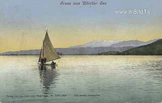 Segelpartie am Wörthersee - Pörtschach am Wörther See - alte historische Fotos Ansichten Bilder Aufnahmen Ansichtskarten 