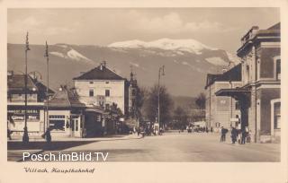 Villach Hauptbahnhof mit Markt - alte historische Fotos Ansichten Bilder Aufnahmen Ansichtskarten 