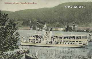 Dampfer Landskron vor Ossiach - alte historische Fotos Ansichten Bilder Aufnahmen Ansichtskarten 